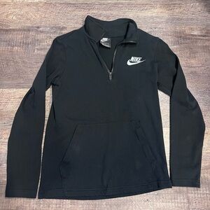 Nike Black Zip-Up Sweatshirt with White Swoosh Tag